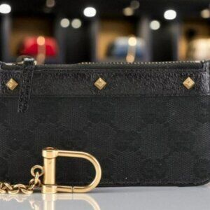 Gucci Studded Canvas and Leather Key Case